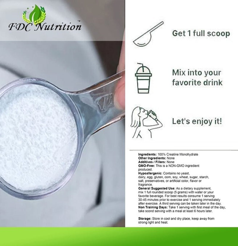 Creatine Monohydrate 500G (18OZ) , Micronized Pure Powder 100Serving