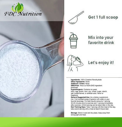 Creatine Monohydrate 500G (18OZ) , Micronized Pure Powder 100Serving
